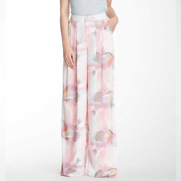 Alice + Olivia Pants - Alice + Olivia long wide-leg watercolor floral pants